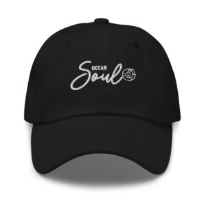 ocean soul embroidered, dad hat,baseball cap, surf style hat, adjustable cotton cap,premium surf headwear,unisex adjustable hat.