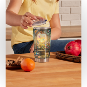 tumbler de acero inoxidable para mamá edición virtudes y flores